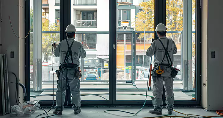 Patio Door Glass Replacement with Built-In Blinds in Palm City, FL